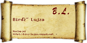 Biró Lujza névjegykártya